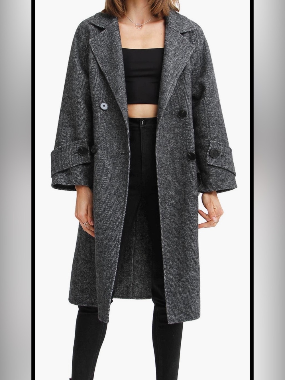 Belle & Bloom Gray Wool Blend Coat. Ladies Med.